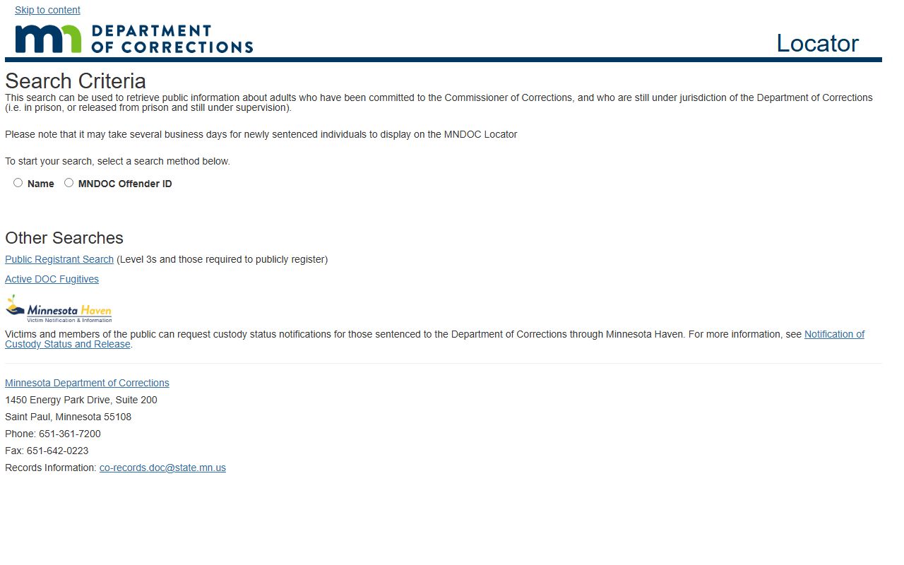 Le Sueur County criminal court records Minnesota DOC offender locator