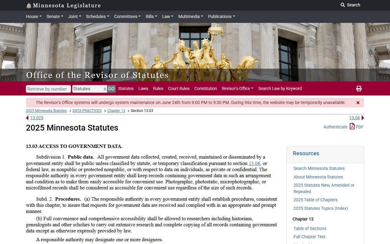 Le Sueur County court records Minnesota Government Data Practices Act