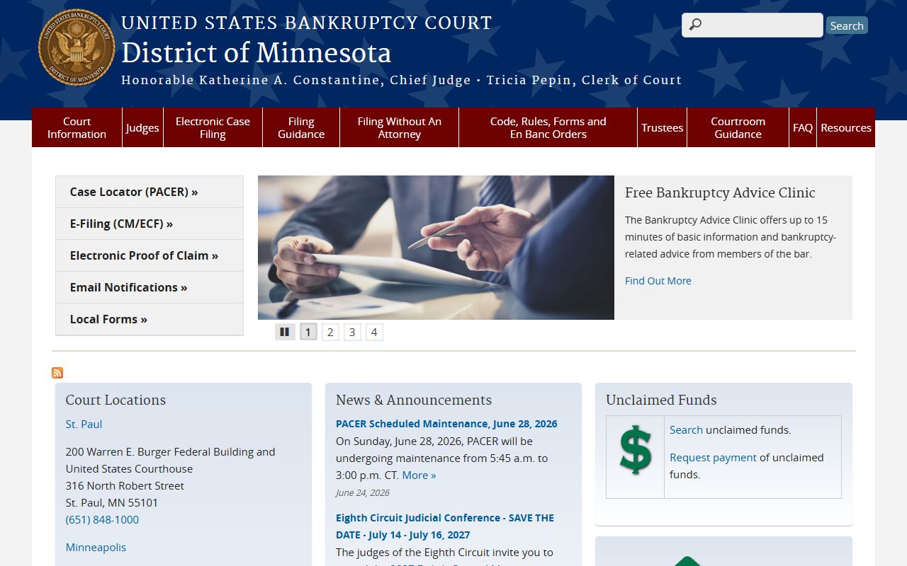 Le Sueur County court records U.S. Bankruptcy Court Minnesota