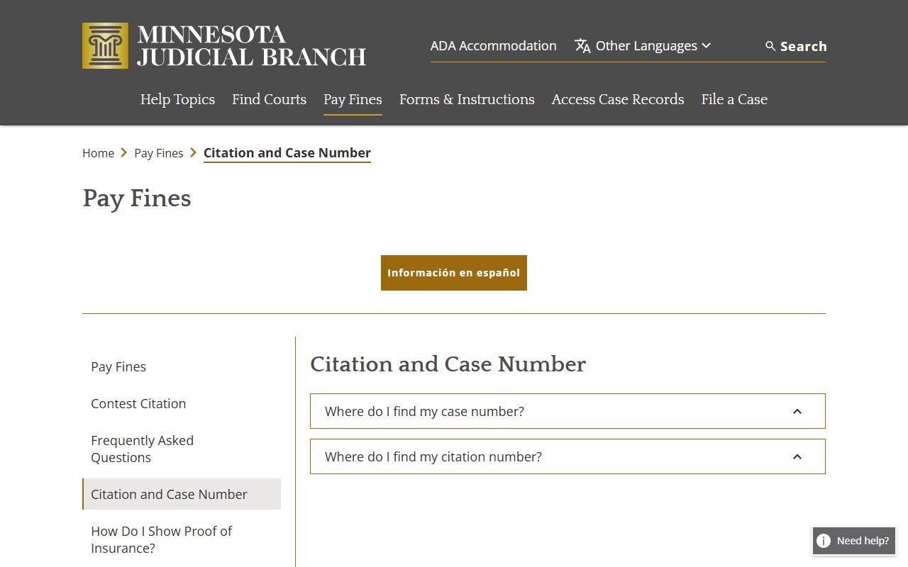 Le Sueur County traffic court records citation number guide